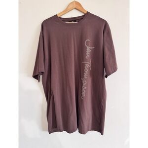 Jim Thompson Embroidered Men's Tshirt Brown Soft Tee Short Sleeves Large Neutral